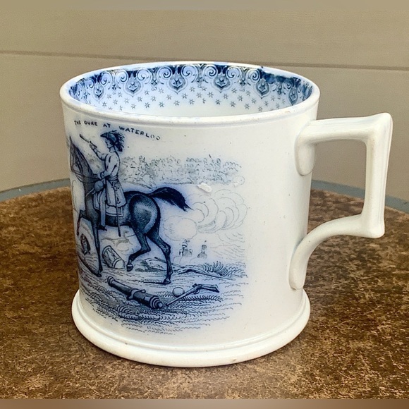 c. 1850s Antique Duke of Wellington at Waterloo Transferware Mug - Picture 3 of 16